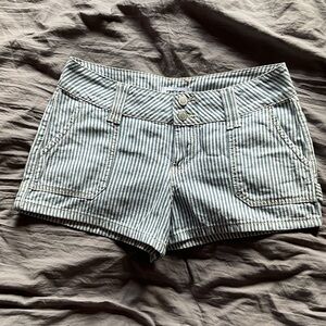 RSQ Striped Blue and White Jean Shorts